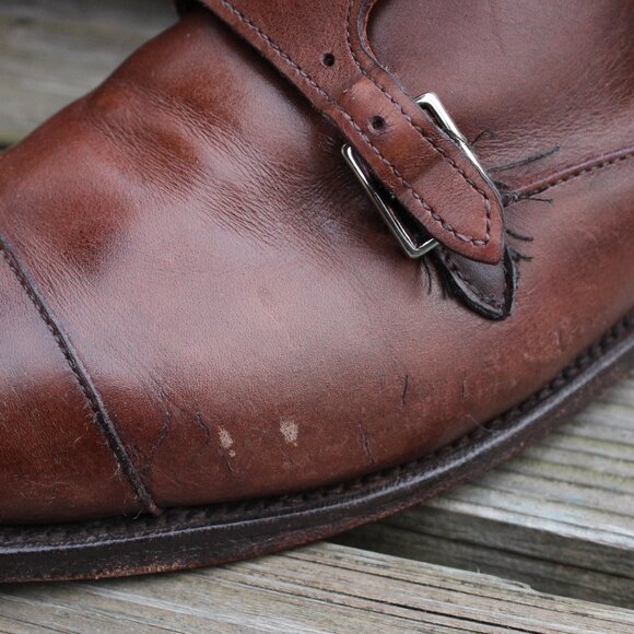 Allen Edmonds Double Monk Strap Cap Toe, Brown Leather, Men's 9 D, Made in USA - Picture 5 of 15